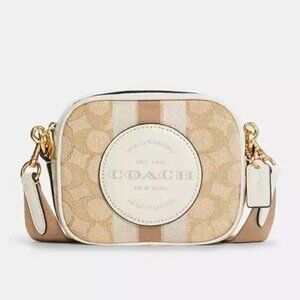 Coach C9120 Dempsey Camera Shoulder Bag Canvas Leather Beige